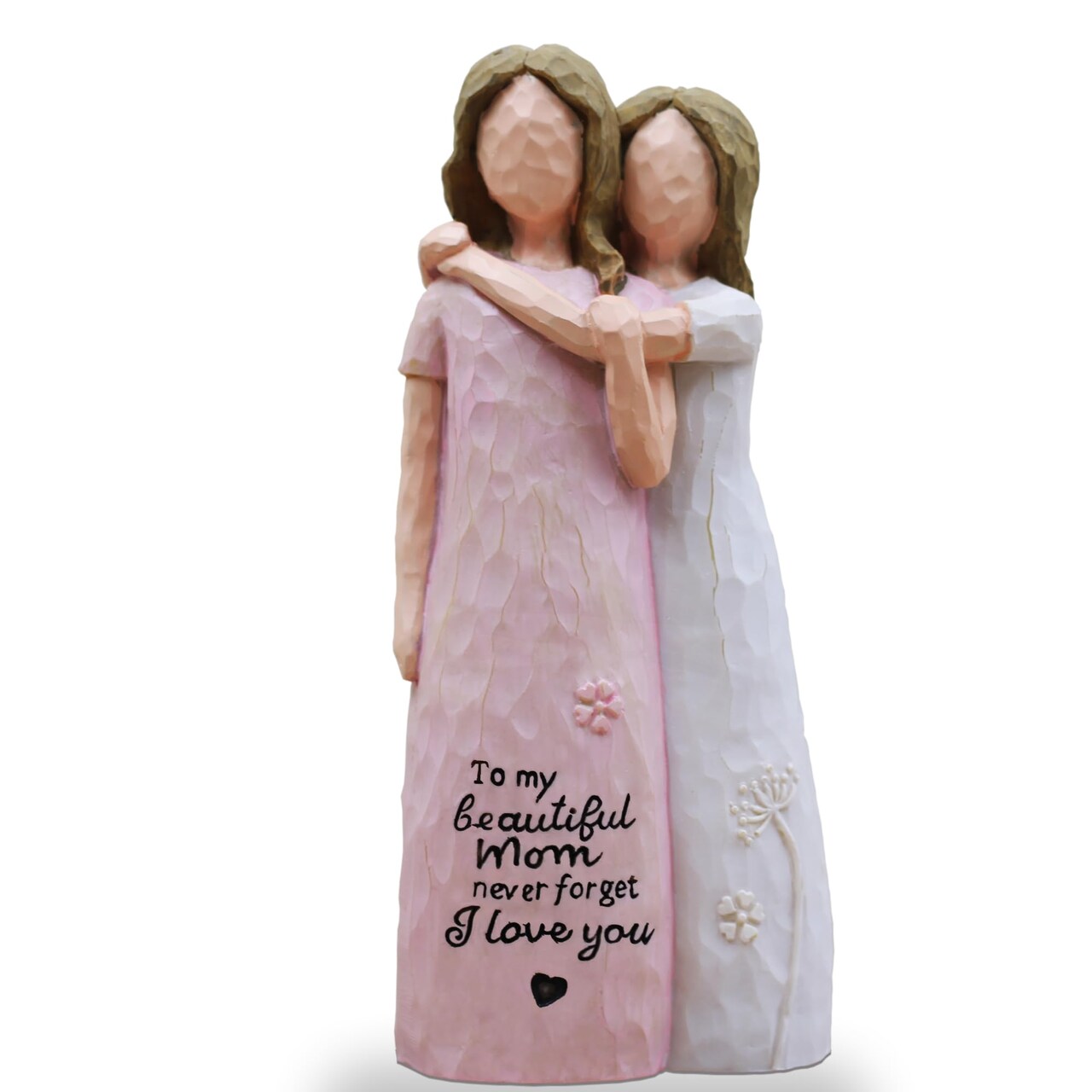 Mother Daughter Gift, Birthday Gifts for Mom from Daughter, Sculpted Hand-Painted Figurine (Pink)